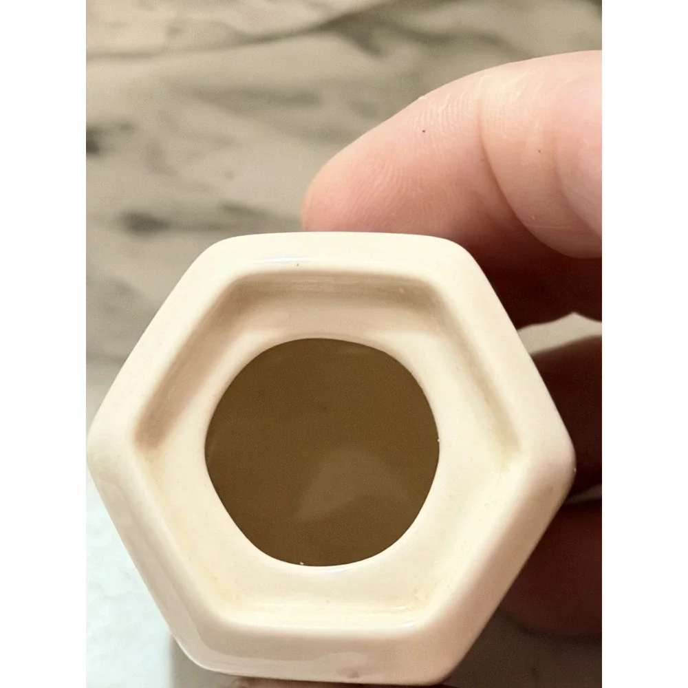 Mason's Ironstone Hexagon Flowered Trinket Box & Lid Jar Transfer Ware (A3216)